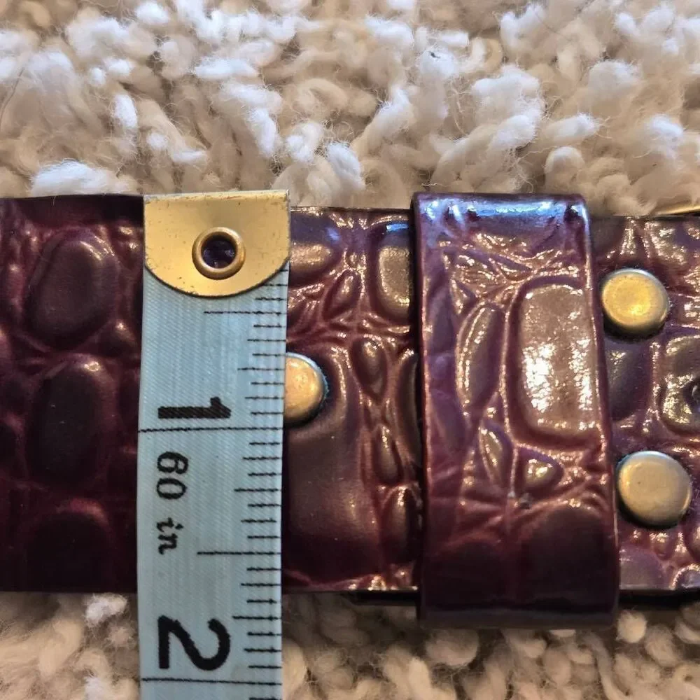 Vintage Hudson's of Indiana Patent Leather Belt Reddish Brown Croc Embossed 36